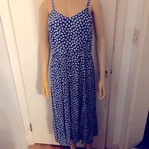 New blue floral maxi sleeveless dress